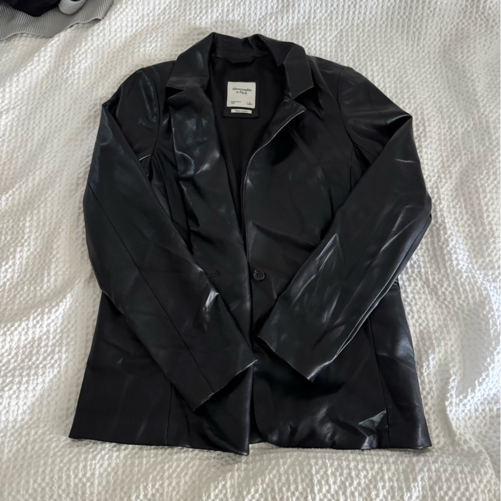 Abercrombie Vegan Leather Blazer